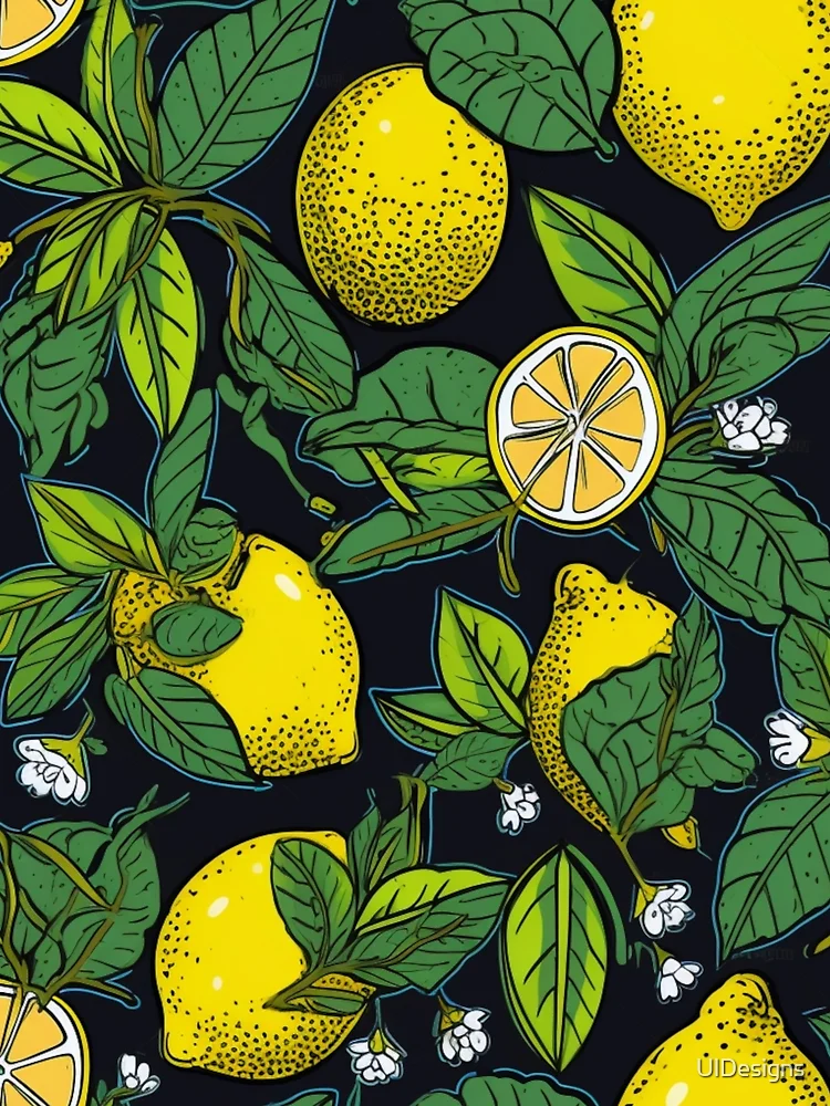 Thumbnail 3 of 3, Scarf, Lemon Tree Pattern designed and sold by UlDesigns.