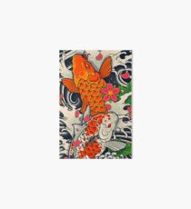 Koi Fish Pond Art Board Print