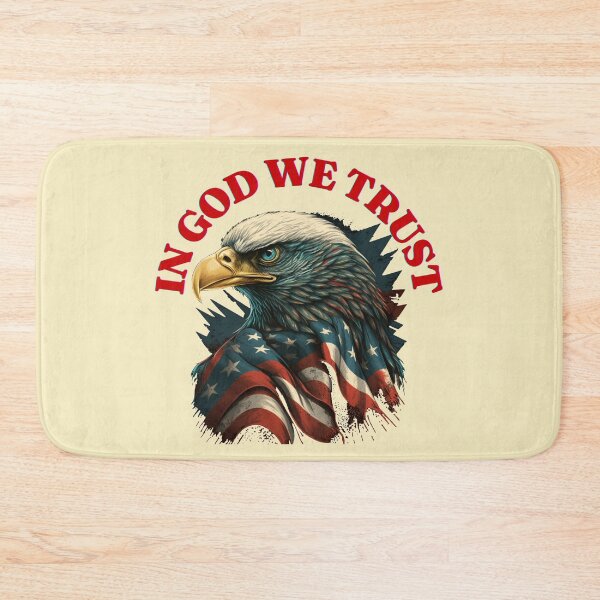 Item preview, In GOD We Trust,  Eagle and Vintage USA Flag, Distressed American Flag, Religious, Red White and Blue, Americana, 4th of july designed and sold by BrightStreet.