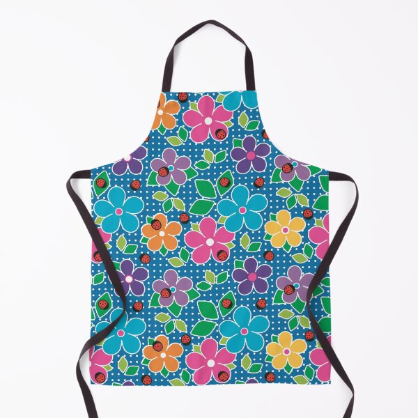 Item preview, Cute Ladybugs and Flowers Surface Repeat Pattern Polka Dots Teal designed and sold by MoePark.
