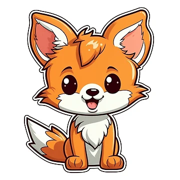 Artwork thumbnail, Kawaii Fox Sticker by StickerStudio27
