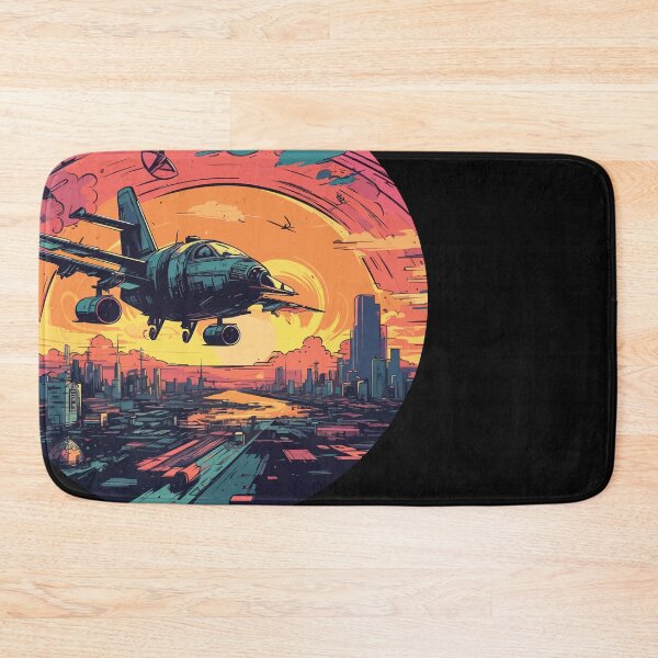 Item preview, The aircraft is flying over the cyberpunk city designed and sold by InstaCreatives.