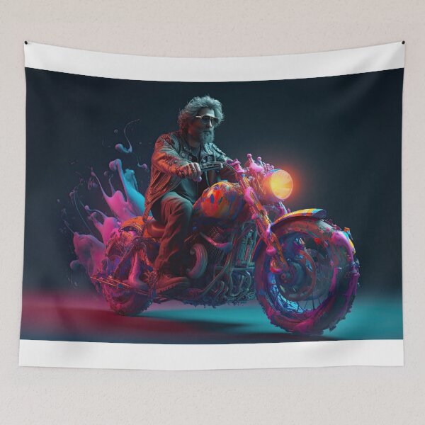 Item preview, Bad Ass Biker On a Bike Made With Paint designed and sold by Diego Re.
