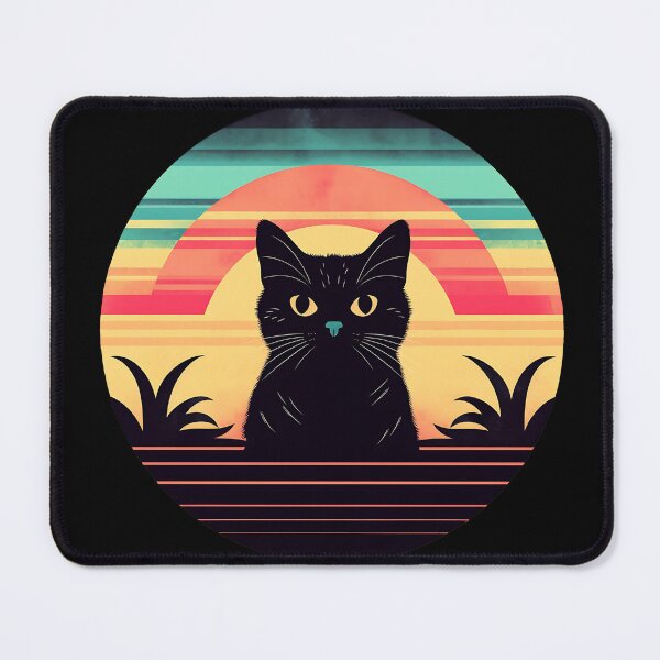 Item preview, A silhouette of black cat sit on cloud inside circle designed and sold by BabyDD.