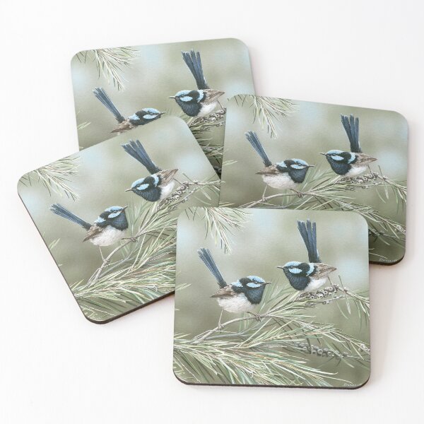Item preview, The Gentlemen's Club (Superb Fairy-wrens) designed and sold by Frances McMahon Watercolour Bird Artist.
