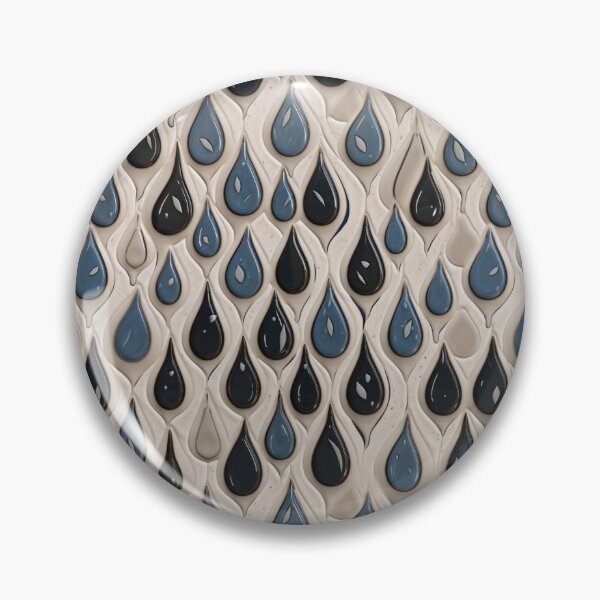 Item preview, Seamless Blue, Black, and Brown Raindrops Ceramic Mosaic Pattern on Beige Background, AI Generated designed and sold by drawerwalker.