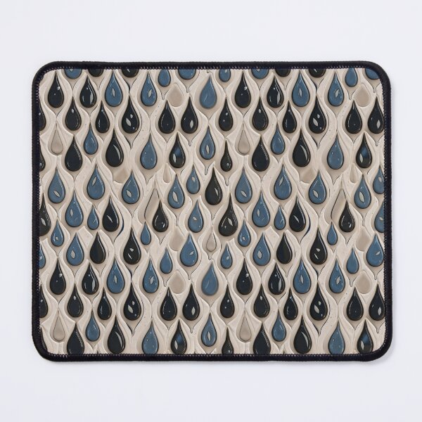 Item preview, Seamless Blue, Black, and Brown Raindrops Ceramic Mosaic Pattern on Beige Background, AI Generated designed and sold by drawerwalker.