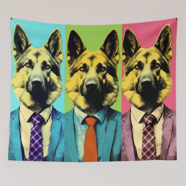 Item preview, Pop art German Shepherp dog in suit designed and sold by MDCGraphics.