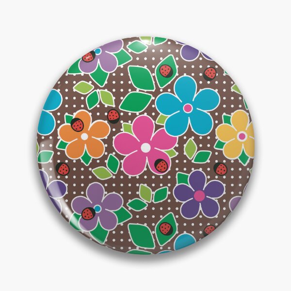 Item preview, Cute Ladybugs and Flowers Surface Repeat Pattern Polka Dots Brown designed and sold by MoePark.