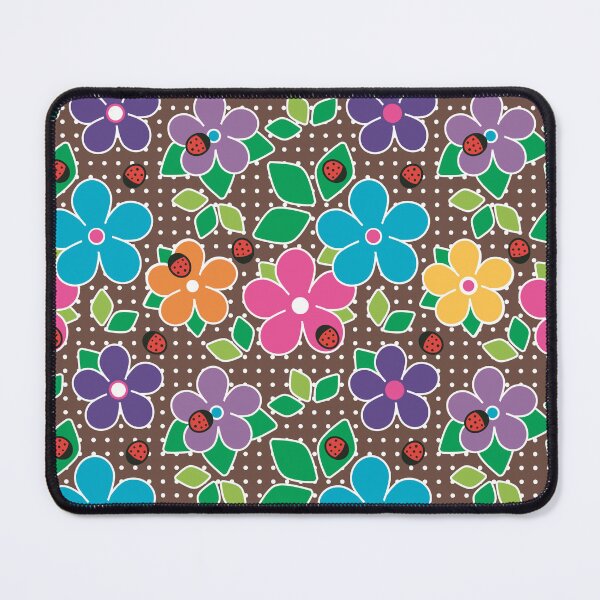 Item preview, Cute Ladybugs and Flowers Surface Repeat Pattern Polka Dots Brown designed and sold by MoePark.
