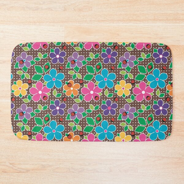 Item preview, Cute Ladybugs and Flowers Surface Repeat Pattern Polka Dots Brown designed and sold by MoePark.
