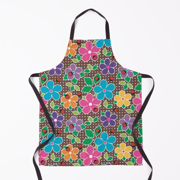 Item preview, Cute Ladybugs and Flowers Surface Repeat Pattern Polka Dots Brown designed and sold by MoePark.