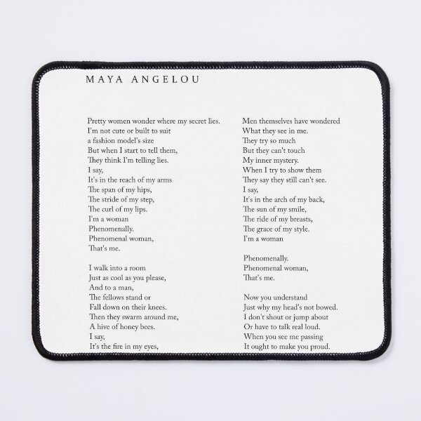 Item preview, Phenomenal Woman - Maya Angelou Poem - Literature - Typography 2 designed and sold by Studio Grafiikka.