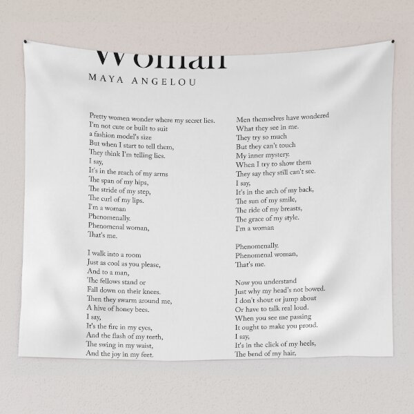 Artikelvorschau, Phenomenal Woman - Maya Angelou Poem - Literature - Typography 2 entworfen und verkauft von Studio Grafiikka.