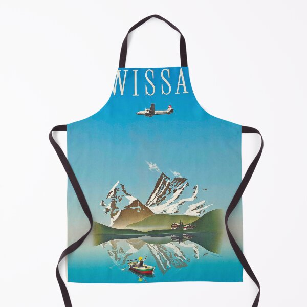 Item preview, Swissair Airline Switzerland Airplane Aircraft Vintage Travel Poster designed and sold by kennethbach.