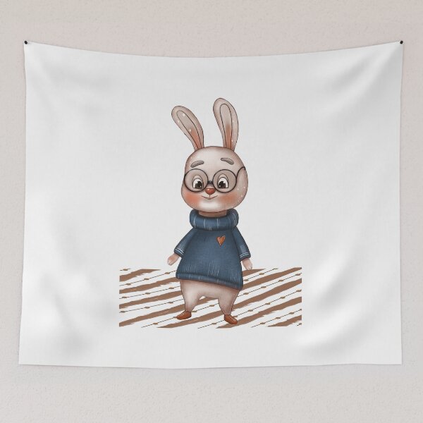 Item preview, A Thoughtful Moment with the Cute Rabbit designed and sold by DesignMindSG.