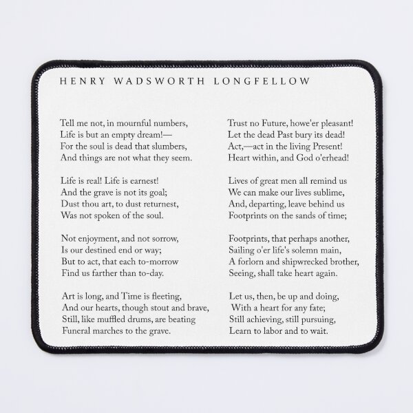 Item preview, A Psalm Of Life - Henry Wadsworth Longfellow Poem - Literature - Typography Print 1 designed and sold by Studio Grafiikka.