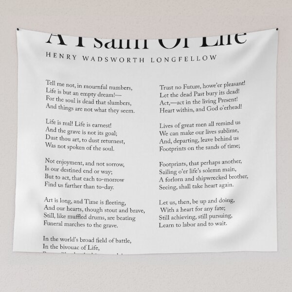 Item preview, A Psalm Of Life - Henry Wadsworth Longfellow Poem - Literature - Typography Print 1 designed and sold by Studio Grafiikka.
