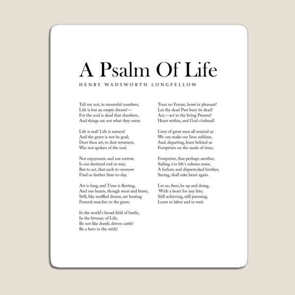Item preview, A Psalm Of Life - Henry Wadsworth Longfellow Poem - Literature - Typography Print 1 designed and sold by Studio Grafiikka.