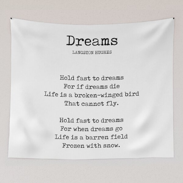 Artikelvorschau, Dreams - Langston Hughes Poem - Literature - Typewriter 1 entworfen und verkauft von Studio Grafiikka.
