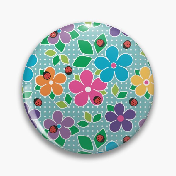 Item preview, Cute Ladybugs and Flowers Surface Repeat Pattern Polka Dots Light Green designed and sold by MoePark.