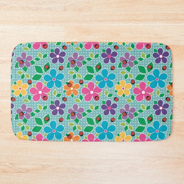 Item preview, Cute Ladybugs and Flowers Surface Repeat Pattern Polka Dots Light Green designed and sold by MoePark.