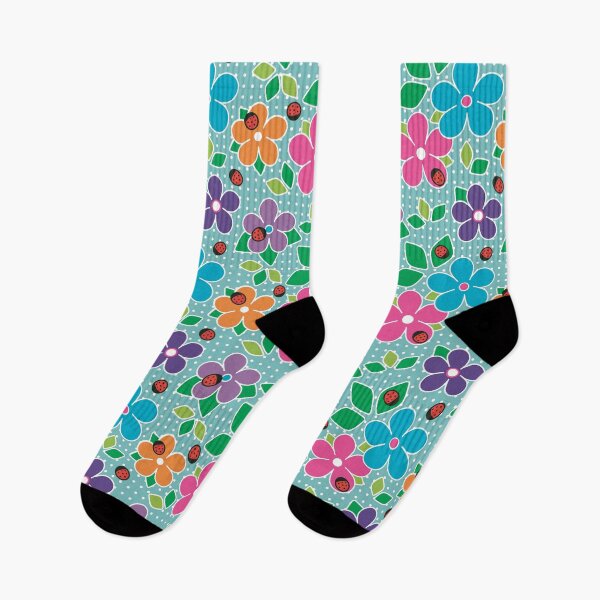 Item preview, Cute Ladybugs and Flowers Surface Repeat Pattern Polka Dots Light Green designed and sold by MoePark.