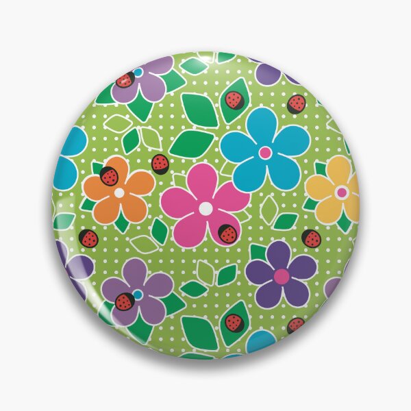 Item preview, Cute Ladybugs and Flowers Surface Repeat Pattern Polka Dots Chartreuse designed and sold by MoePark.