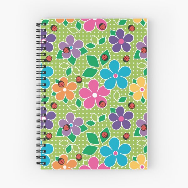 Item preview, Cute Ladybugs and Flowers Surface Repeat Pattern Polka Dots Chartreuse designed and sold by MoePark.