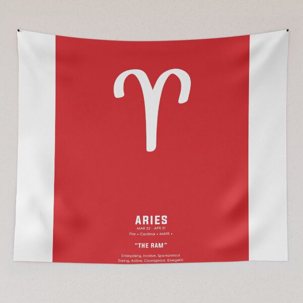 Item preview, Aries Print - Zodiac Signs Print - Zodiac Posters - Aries Poster - Red and White - Aries Traits designed and sold by Studio Grafiikka.