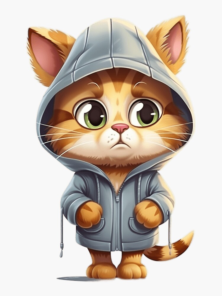 Cute cat with hoodie