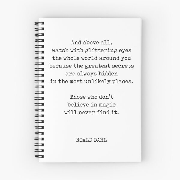 Item preview, Most Unlikely Places - Roald Dahl Quote - Literature - Typewriter Print designed and sold by Studio Grafiikka.