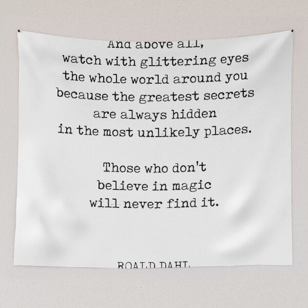 Item preview, Most Unlikely Places - Roald Dahl Quote - Literature - Typewriter Print designed and sold by Studio Grafiikka.