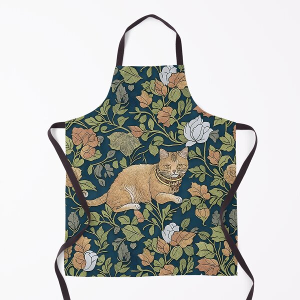 Item preview, Victorian Flowers and Cat Inspired By William Morris Style designed and sold by Tamas Das.