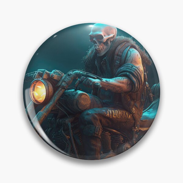 Item preview, Bad Ass Skeleton Biker Waiting On His Bike designed and sold by Diego Re.