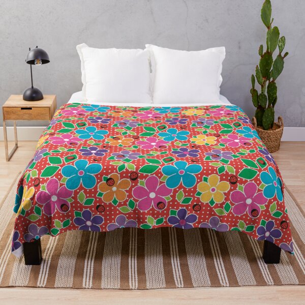 Item preview, Cute Ladybugs and Flowers Surface Repeat Pattern Polka Dots Red designed and sold by MoePark.