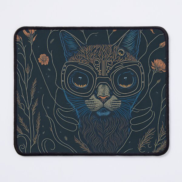 Item preview, Vintage French Flair: Symmetrical Cat Design with Muted Colours and Sci-Fi Twist designed and sold by RedArtG09.