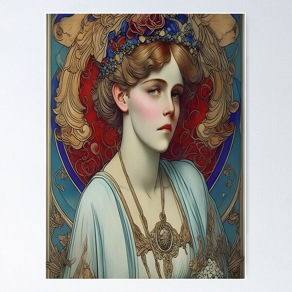 Item preview, Art Nouveau Inspired By Alphonse Mucha Sarah Bernhardt designed and sold by Tamas Das.