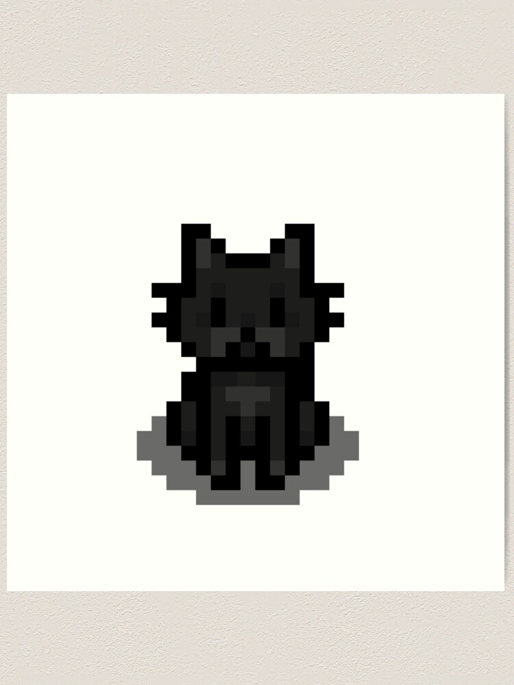 16 Bit Art  Black Cat Pixel Art