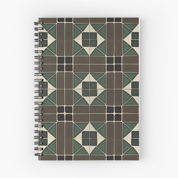Artikelvorschau, Retro Tile Pattern dark green, brown, milky white and black entworfen und verkauft von RetroTile.