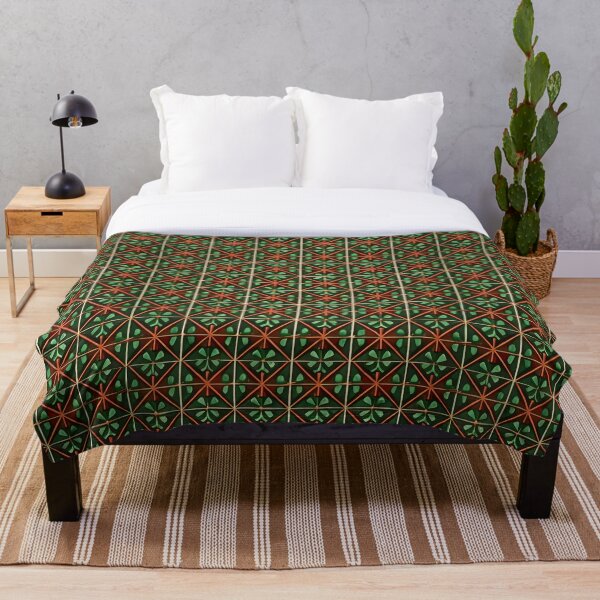 Item preview, Retro Tile Pattern green shades with orange designed and sold by RetroTile.