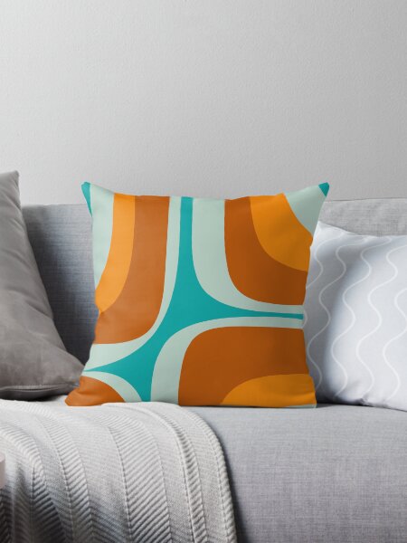Item preview, Retro Groove Abstract Pattern Turquoise Aqua Teal Orange Rust designed and sold by kierkegaard.