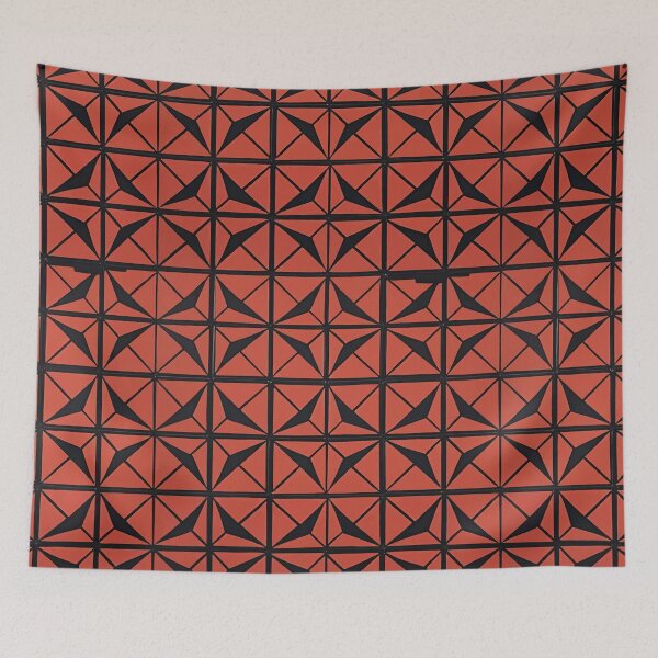 Item preview, Retro Tile Pattern orange and black designed and sold by RetroTile.