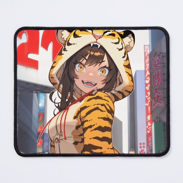 Item preview, Cute Girl in a Tiger Hoodie designed and sold by AiLoveAnime.