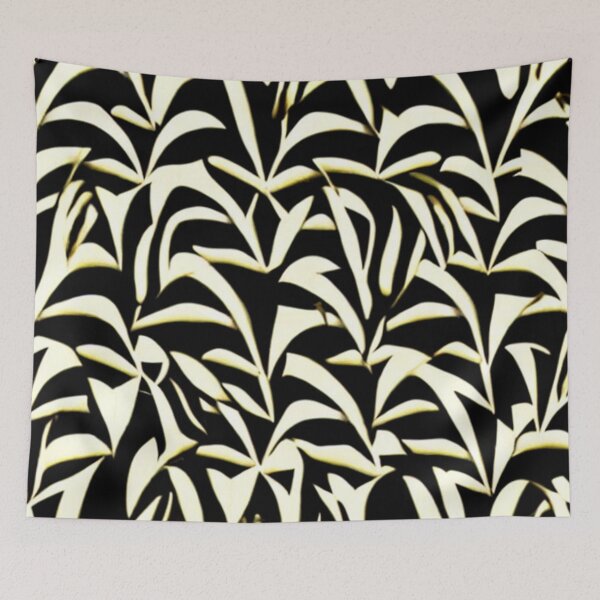 Item preview, Abstract Black and White Leaf Pattern designed and sold by calibrit.
