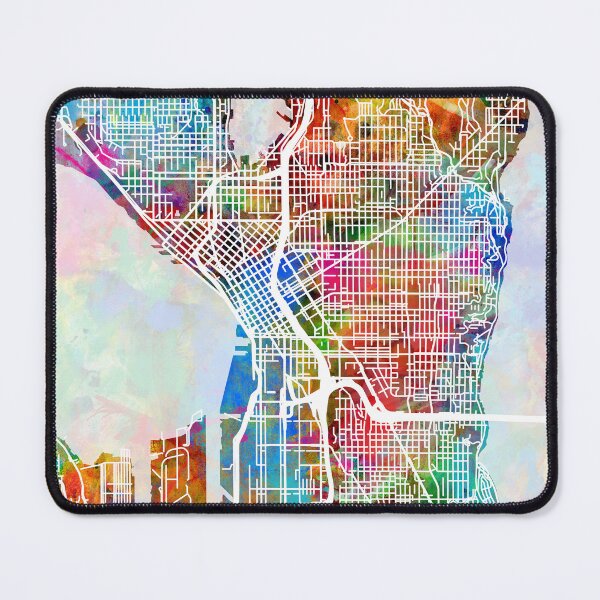 Item preview, Seattle Washington City Street Map designed and sold by ArtPrints.