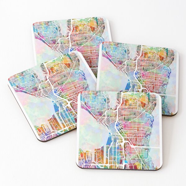 Item preview, Seattle Washington City Street Map designed and sold by ArtPrints.