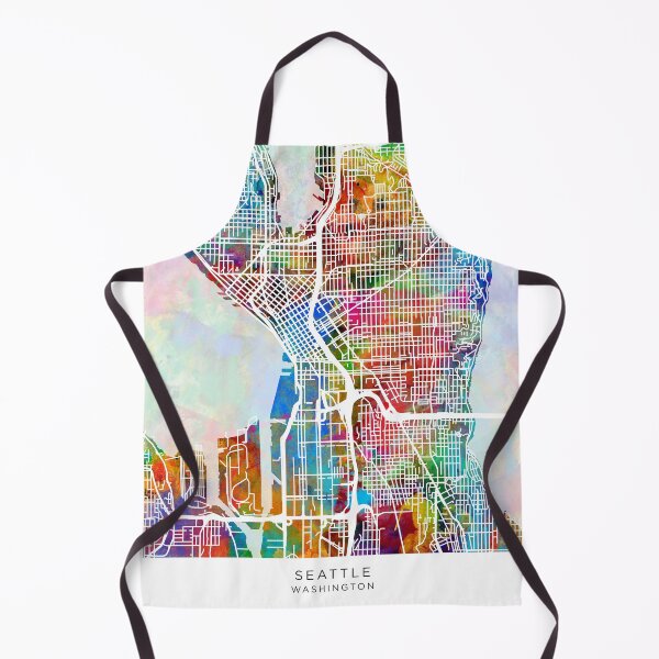 Aperçu de l'œuvre Seattle Washington City Street Map créée et vendue par ArtPrints.