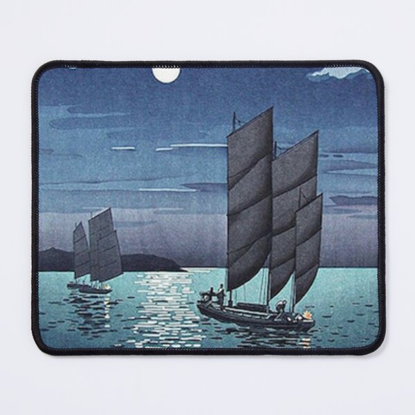 Item preview, Japanese Art Print Boats at Shinagawa Night by Tsuchiya Koitsu Vintage Poster designed and sold by irishloore.