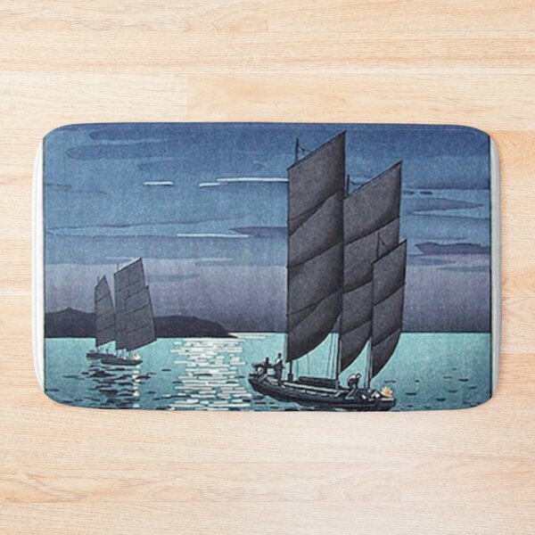 Item preview, Japanese Art Print Boats at Shinagawa Night by Tsuchiya Koitsu Vintage Poster designed and sold by irishloore.